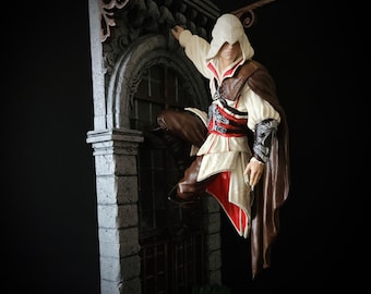 Ezio Auditore Statue, Assassin Figure, Hand Painted Resin Collectible, Fantasy Decor, Gamer Gift