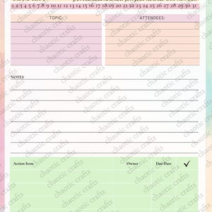 Note Taking/Meeting PDF Bundle