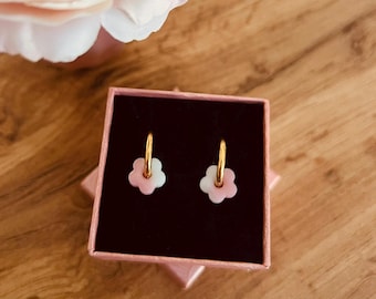 Boucles d'oreilles 1cm pour enfants, Pampilles breloques mini Flora