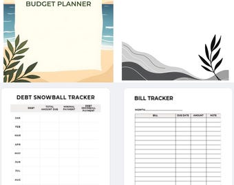 Printable Budget Planner | Expense, Savings & Debt Trackers (PDF)