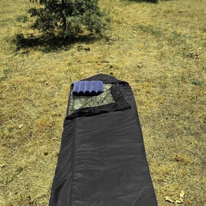 Summer Sleeping Bag with Mosquito Net | Lightweight Blanket Sleeping Bag Black 900g  210x 80 cm / 210 x 160 cm |  Get-Man