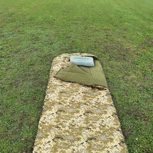 Śpiwór wojskowy Pixel 2 w 1 | Zimowy komfort - 10*C Taktyczny śpiwór survivalowy + koc 195×90 / 195×180 cm