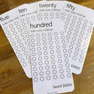 Savings Challenge A6 | Cash Envelope Insert | Budget Savings Tracker | Notes Savings Challenge | Variable Amounts