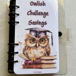 Binder Set A6 Savings Challenges | Owlish Challenge | Cash Stuffing Envelope Insert | Budget Savings Tracker |   Variable Amounts
