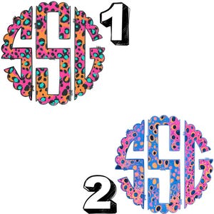 Orange Cheetah Initial Monogram: Custom Digital Design (PNG Download) Two Options