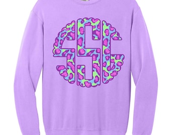 Neon Cheetah eerste monogram: aangepast digitaal ontwerp (PNG-download)