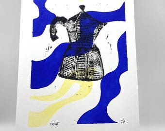Coffee linocut print | Handmade coffee wall art | Gift for coffee lovers | handmade coffee linoprint | Bialetti wall art