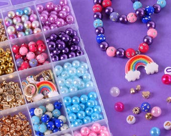 Kit para hacer joyas para niños / Set de manualidades con cuentas, dijes y pulseras (5-12 años)