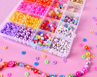 DIY Bracelet Making Kit | Colorful Beads, Letter Charms, Friendship Jewelry Craft Set