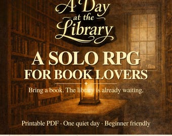 A Day at the Library Solo Journaling RPG | Bookish Story Game (Printable PDF)