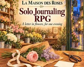 Flower Shop Solo Journaling RPG – La Maison des Roses – Write a Letter in Flowers – One Evening (Printable PDF)