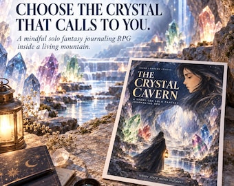 The Crystal Cavern- Mindful Solo Fantasy Journaling RPG – Choose the Crystal That Calls to You (Printable PDF)