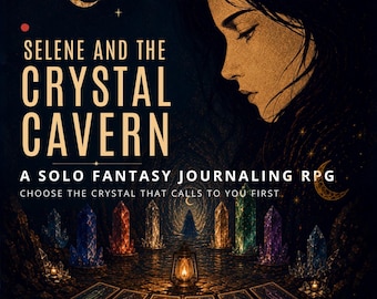 La Caverna de Cristal – Juego de rol en solitario con historia para la reflexión / Juego de escritura de fantasía consciente / PDF imprimible