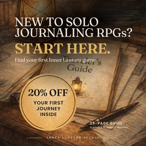 How to start Solo Journaling RPGs - Traveler’s Guide + Playable 5-Minute Moment + 20% Off Code (PDF)