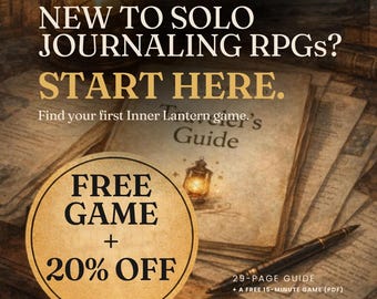 How to start Solo Journaling RPGs - Traveler’s Guide + Free 15-Minute Game + 20% Off Code (PDF)