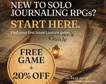 How to start Solo Journaling RPGs - Traveler’s Guide + Free 15-Minute Game + 20% Off Code (PDF)