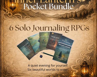 Pakiet „Inner Lantern Pocket Bundle” – 6 gier RPG do uważnego, samotnego prowadzenia dziennika – Spokój, historia i refleksja – Plik PDF do druku