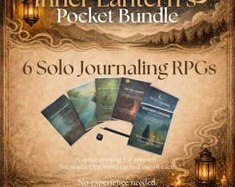 Paquete de bolsillo Inner Lantern: 6 juegos de rol para diario personal consciente: Calma, historia y reflexión (PDF imprimible).