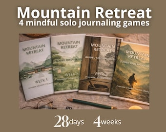 Mountain Retreat Bundle - 4 mindful Solo Guided Journaling Games - Guided by Takeshi
