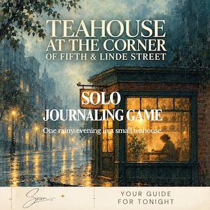 Teahouse at the Corner Solo Journaling RPG | Rainy Evening Story-led printable game (PDF)