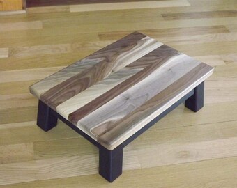 Walnut riser wood step stool footstool low riser 5.5 high Limited edition.