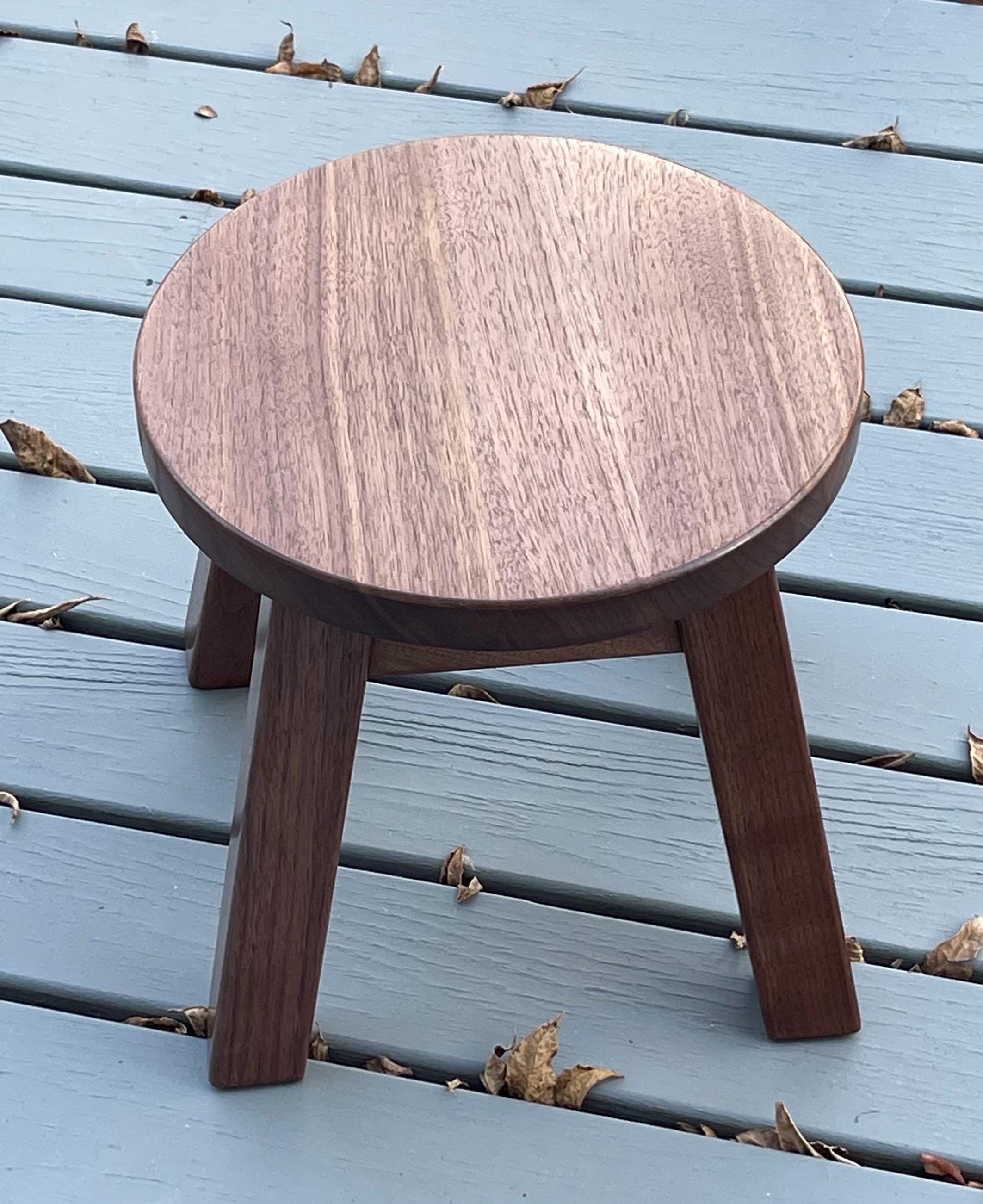 Walnut, round stool, step stool, mission style, farmhouse, 8" - 10" - 12" inches high