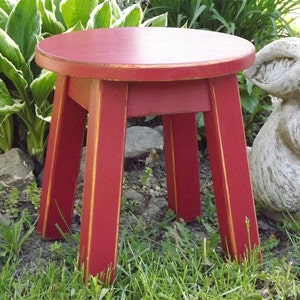 Reclaimed wood/ painted/ round stool/ step stool/ foot stool/ painted/ riser/ 8 - 10" 12"H