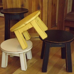 Stool/Reclaimed wood/ painted/ riser/ round stool/ step stool/ foot stool/ painted/ 8 H image 9