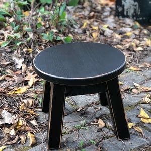 Stool/Reclaimed wood/ painted/ riser/ round stool/ step stool/ foot stool/ painted/ 8 H image 2