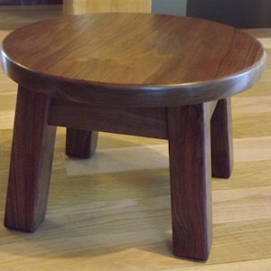 Walnut, round stool, step stool, mission style, farmhouse, 8" - 10" - 12" inches high