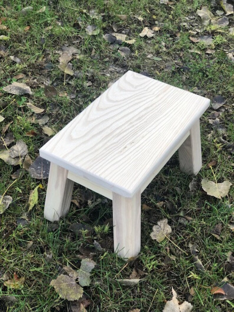 Raw Natural Wood Stool No Finish Step Stool Footstool Elm Etsy