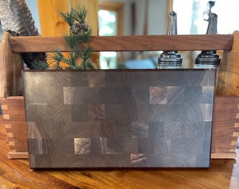 End grain walnut cutting board. serving tray, charcuterie, chopping board