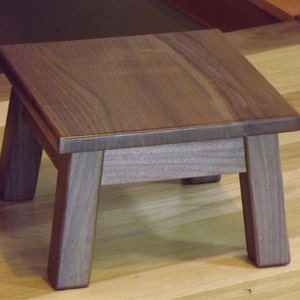 Walnut/ step stool/ foot stool/ riser/ 8" to 10" H/ mission style