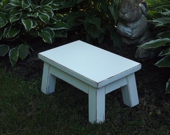 Reclaimed wood/ painted furniture/ wood riser/ step stool/ footstool/ solid wood 8" - 10" inches high