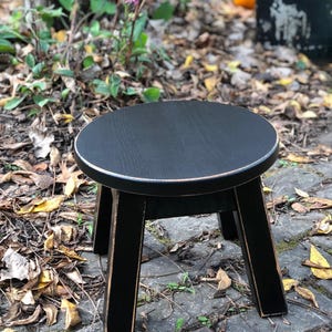 Stool/Reclaimed wood/ painted/ riser/ round stool/ step stool/ foot stool/ painted/ 8 H image 1