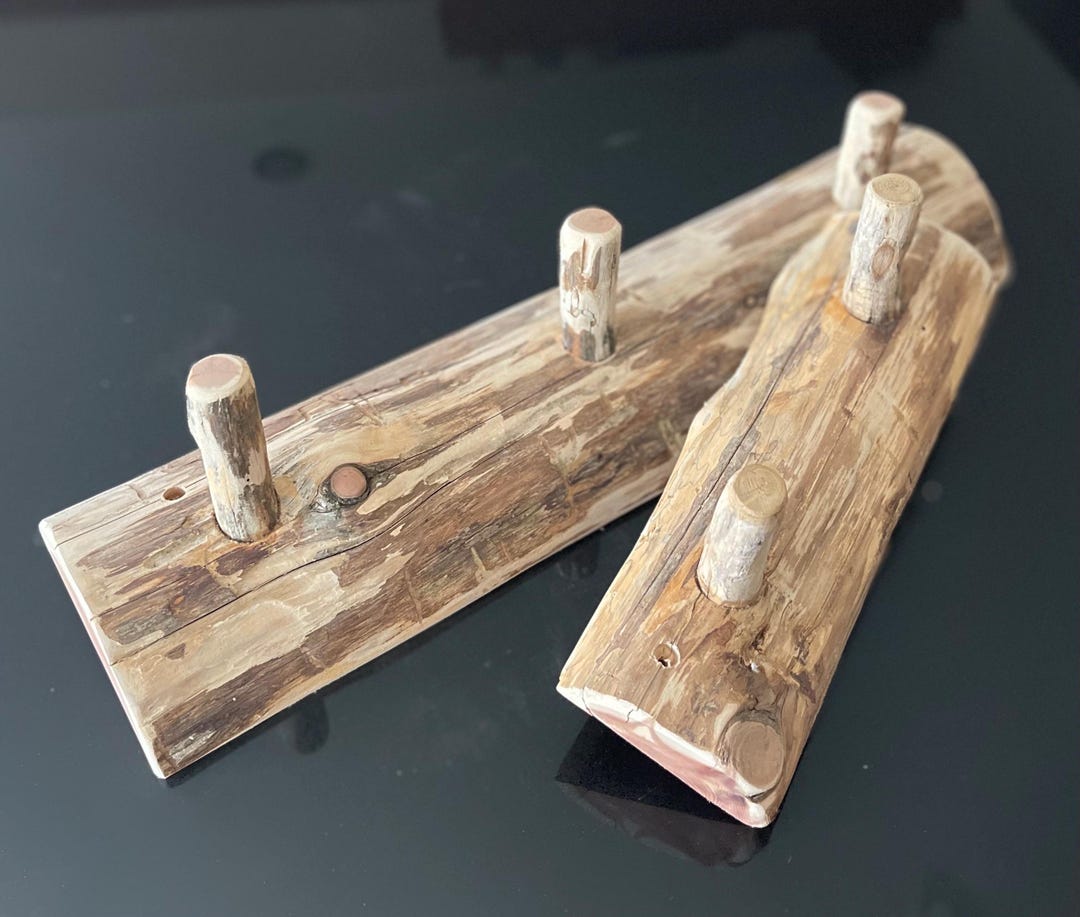 Log Peg Rack, Wall Log Coat Rack, Rustic, Live Edge, Cedar Half Log ...
