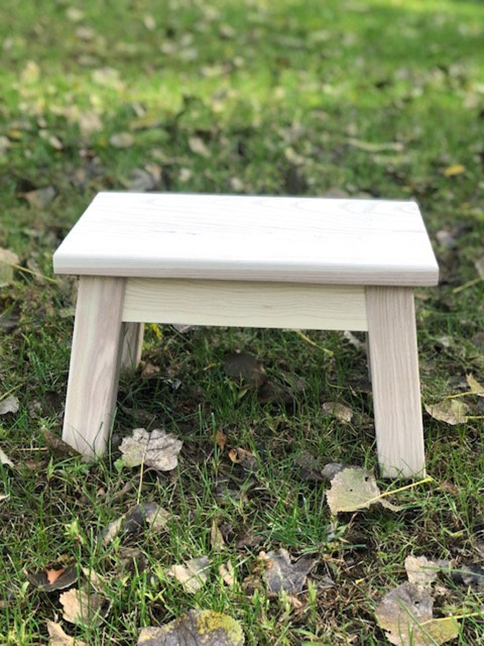 Raw natural wood stool no finish step stool footstool Elm Etsy