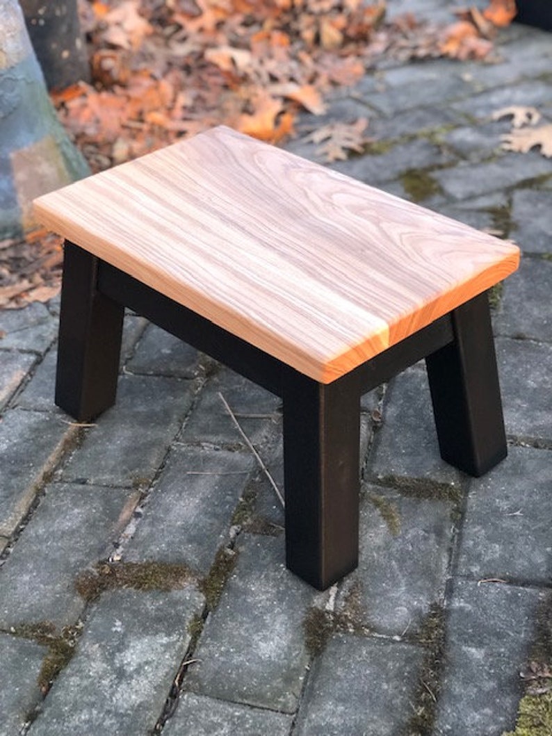 Rectangle Elm Step Stool Riser Modern Contemporary Wood Etsy