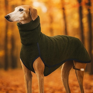 Greyhound Dog Coat – Warm Fleece Jacket for Whippets & Sighthounds, Winter Dog Clothing