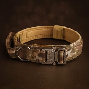 Heavy Duty Tactical Dog Collar: Adjustable Military Style, Metal Buckle