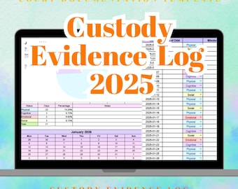 Custody Evidence Log 2025 – Court Documentation Template