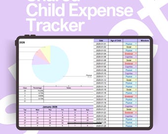 Shared Child Expense Tracker 2025 – Digital Co-Parenting Finance Log with Reimbursement