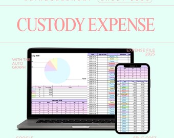 Custody Expense Reimbursement Sheet 2025 – Co-Parenting Tracker for Split Costs