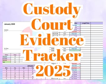 Custody Court Evidence Tracker 2025 – Legal Documentation Tool