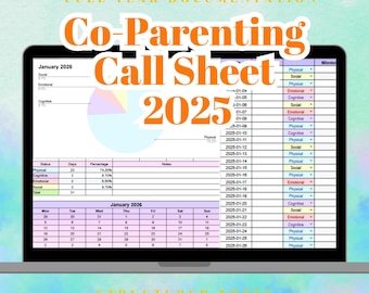Co-Parenting Call Sheet 2025 – Structured Custody Phone Communication Template