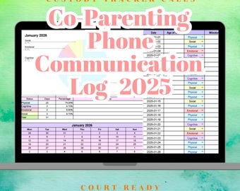 Custody Tracker Calls 2025 – Co-Parenting Phone Communication Log