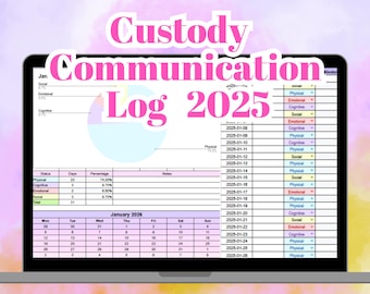 Custody Communication Log 2025 – Track Calls, Messages, and Notes