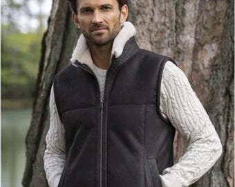Men's Sheepskin Leather Shearling Vest: Luxury Bodywarmer