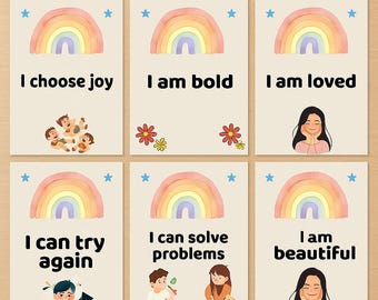 Affirmationskarten für Kinder | Positive Achtsamkeit Wachstums-Mindset Karten für Kinder | Digitaler Download