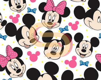 Leuk naadloos patroon Mickey en Minnie Mouse | Digitaal papier stripfiguur | Stofontwerp voor kinderen | Scrapbooken